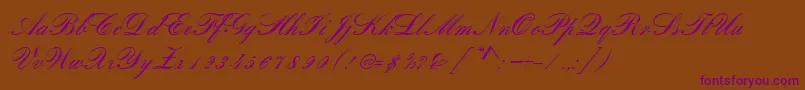 RomanticaScript Font – Purple Fonts on Brown Background