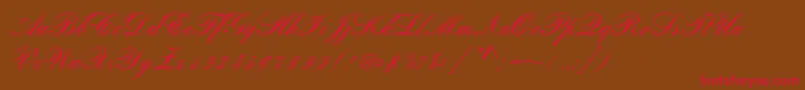 RomanticaScript Font – Red Fonts on Brown Background