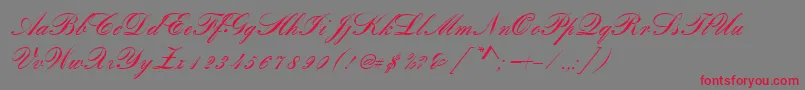 RomanticaScript Font – Red Fonts on Gray Background