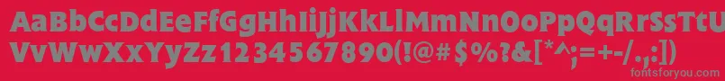 FrascatiBold-Schriftart – Graue Schriften auf rotem Hintergrund