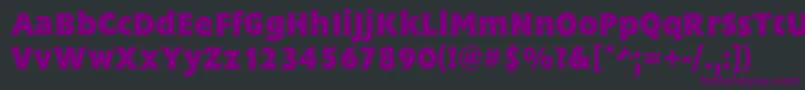 Czcionka FrascatiBold – fioletowe czcionki na czarnym tle