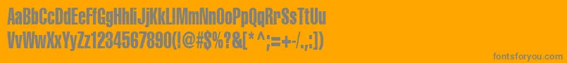 Cyrilliccompressed75 Font – Gray Fonts on Orange Background