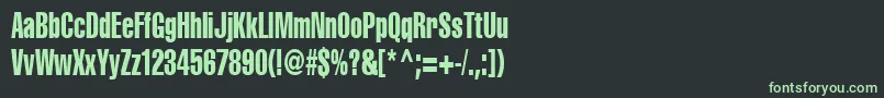 Cyrilliccompressed75 Font – Green Fonts on Black Background