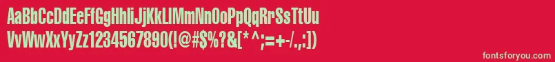 フォントCyrilliccompressed75 – 赤い背景に緑の文字