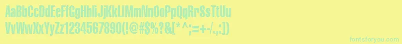 Cyrilliccompressed75 Font – Green Fonts on Yellow Background