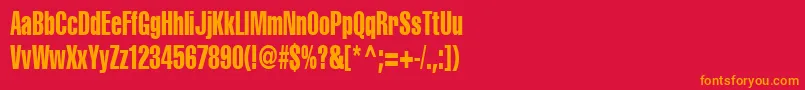 Cyrilliccompressed75 Font – Orange Fonts on Red Background
