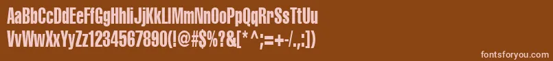 Cyrilliccompressed75 Font – Pink Fonts on Brown Background