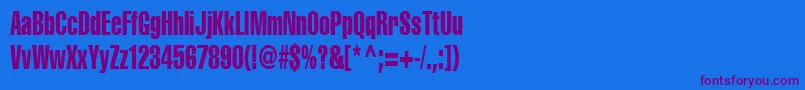 Cyrilliccompressed75 Font – Purple Fonts on Blue Background