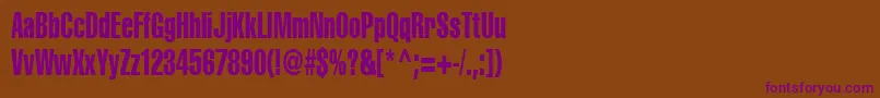 Cyrilliccompressed75 Font – Purple Fonts on Brown Background