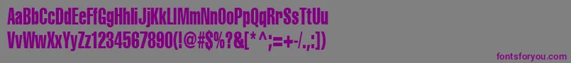 Шрифт Cyrilliccompressed75 – фиолетовые шрифты на сером фоне