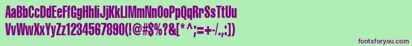 Cyrilliccompressed75 Font – Purple Fonts on Green Background