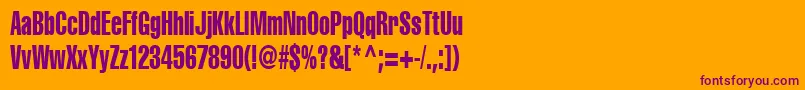 Cyrilliccompressed75 Font – Purple Fonts on Orange Background
