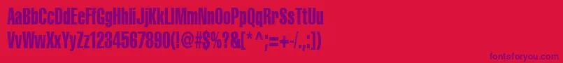 Cyrilliccompressed75 Font – Purple Fonts on Red Background