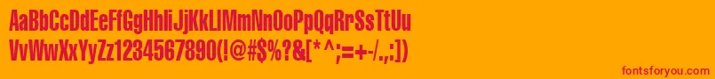 フォントCyrilliccompressed75 – オレンジの背景に赤い文字