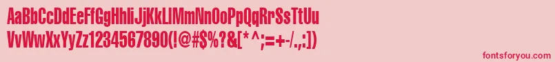 Cyrilliccompressed75 Font – Red Fonts on Pink Background
