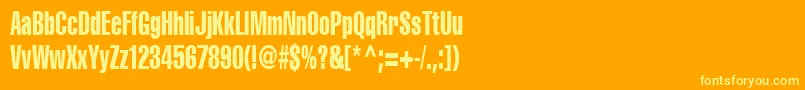 Cyrilliccompressed75 Font – Yellow Fonts on Orange Background