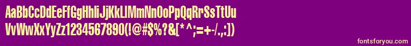 Czcionka Cyrilliccompressed75 – żółte czcionki na fioletowym tle