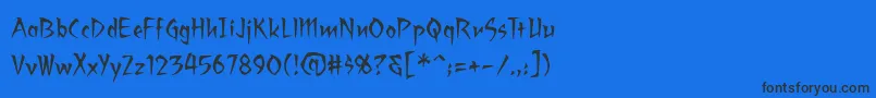 Ragingredlotus Font – Black Fonts on Blue Background
