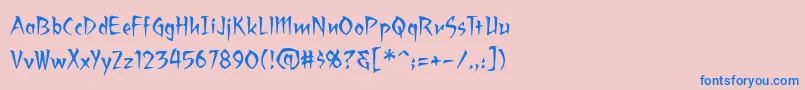 Ragingredlotus Font – Blue Fonts on Pink Background