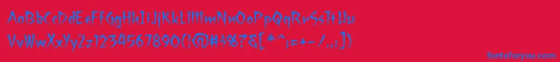 Ragingredlotus Font – Blue Fonts on Red Background