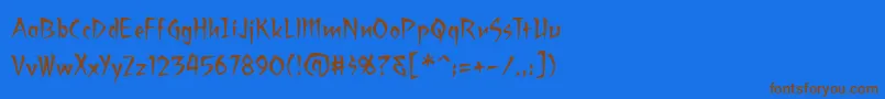 Ragingredlotus Font – Brown Fonts on Blue Background
