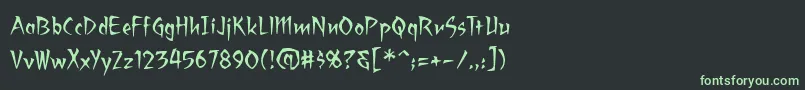 フォントRagingredlotus – 黒い背景に緑の文字