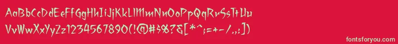 Czcionka Ragingredlotus – zielone czcionki na czerwonym tle