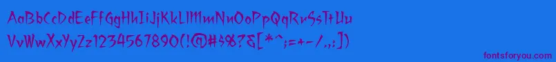 Ragingredlotus Font – Purple Fonts on Blue Background