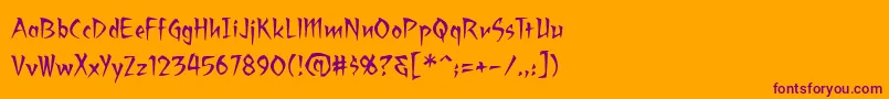 Ragingredlotus Font – Purple Fonts on Orange Background