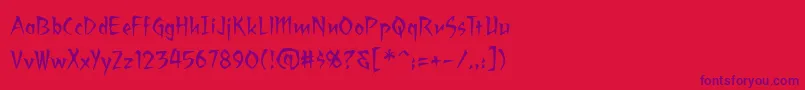 Fonte Ragingredlotus – fontes roxas em um fundo vermelho
