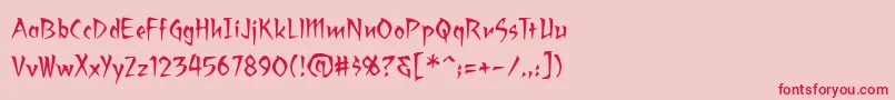 Ragingredlotus Font – Red Fonts on Pink Background