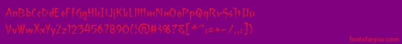 Шрифт Ragingredlotus – красные шрифты на фиолетовом фоне