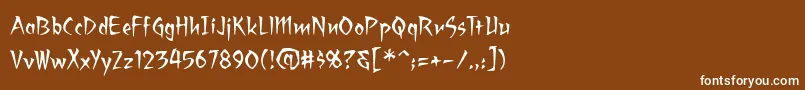 Ragingredlotus-Schriftart – Weiße Schriften auf braunem Hintergrund