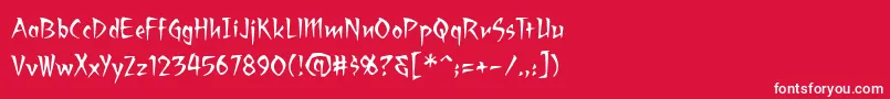 Ragingredlotus-Schriftart – Weiße Schriften auf rotem Hintergrund