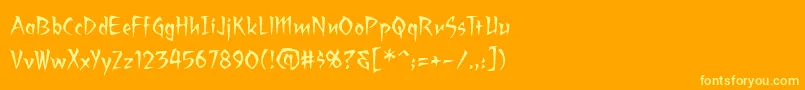 フォントRagingredlotus – オレンジの背景に黄色の文字