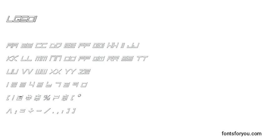 A fonte Lgsoi – alfabeto, números, caracteres especiais
