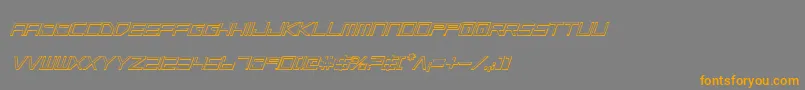 フォントLgsoi – オレンジの文字は灰色の背景にあります。