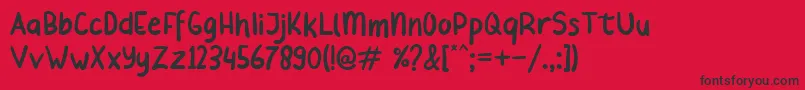 Beliday Font – Black Fonts on Red Background