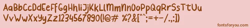 Police Beliday – polices brunes sur fond rose