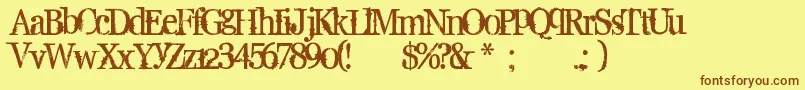 Supafly36 Font – Brown Fonts on Yellow Background