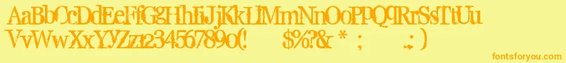 Supafly36 Font – Orange Fonts on Yellow Background