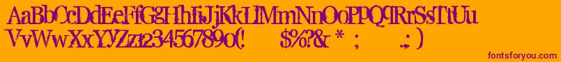 Шрифт Supafly36 – фиолетовые шрифты на оранжевом фоне