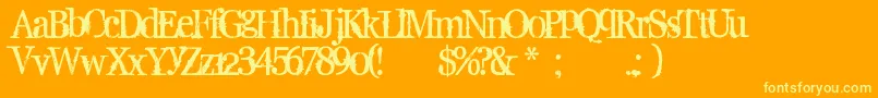 Supafly36 Font – Yellow Fonts on Orange Background