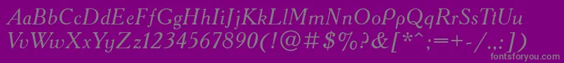 AcademycttItalic Font – Gray Fonts on Purple Background