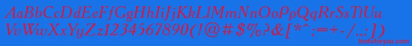 fuente AcademycttItalic – Fuentes Rojas Sobre Fondo Azul