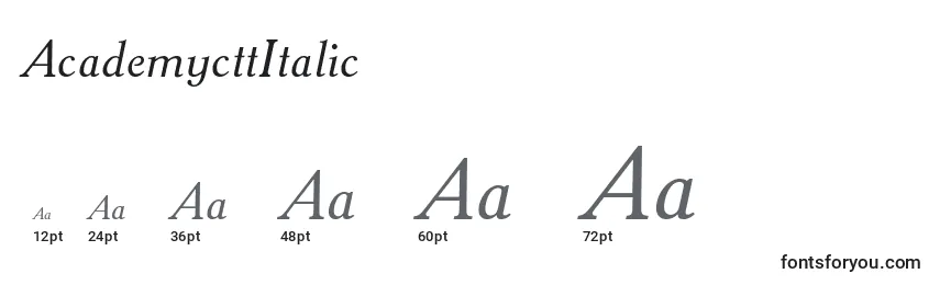 Größen der Schriftart AcademycttItalic