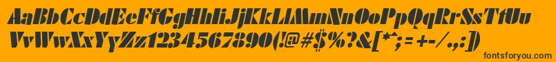 FuturistblackItalic Font – Black Fonts on Orange Background
