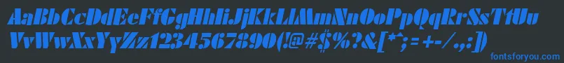 FuturistblackItalic Font – Blue Fonts on Black Background