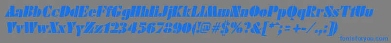 FuturistblackItalic Font – Blue Fonts on Gray Background