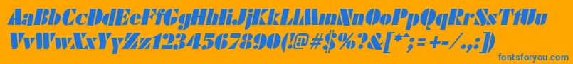 More about FuturistblackItalic Font FuturistblackItalic Font – Blue Fonts on Orange Background